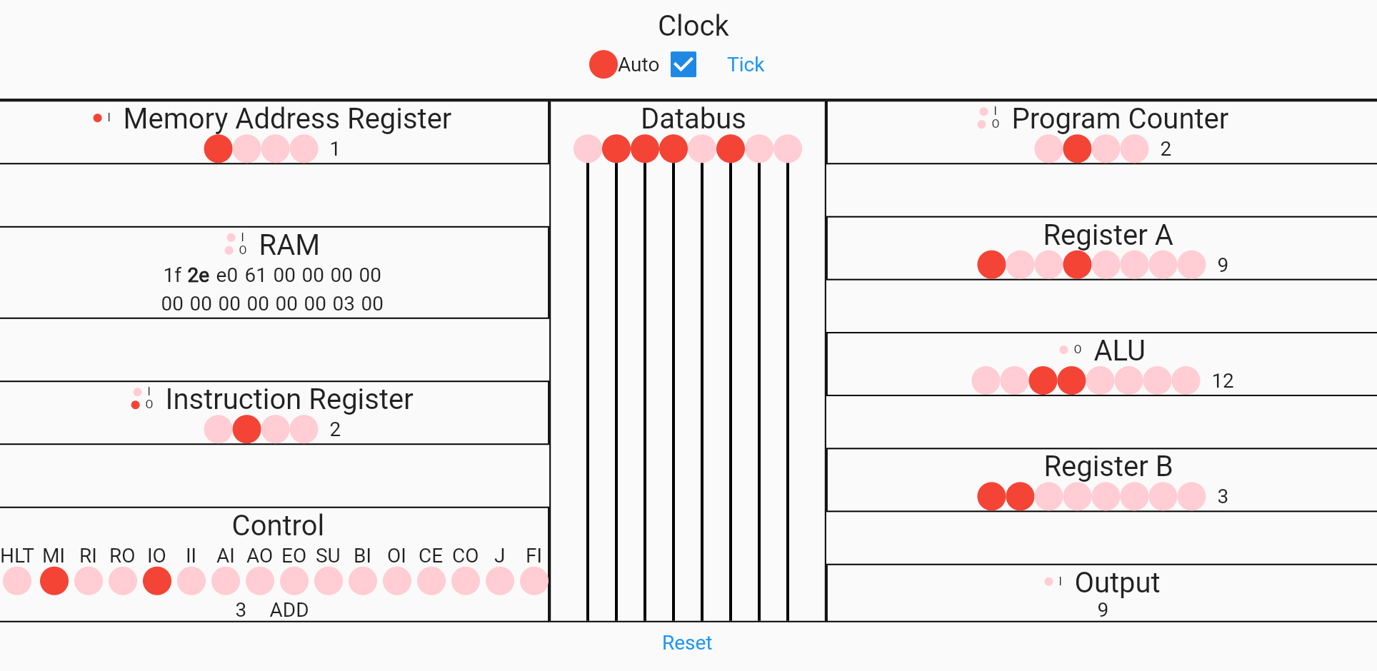 Ben Eater's 8-bit Breadboard CPU Simulator